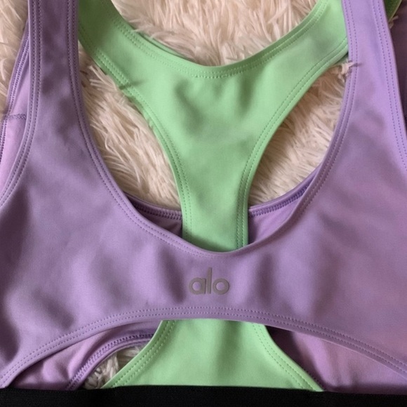 ALO YOGA sz Medium Sports Bra - Purple, Green, and Black - Picture 7 of 7